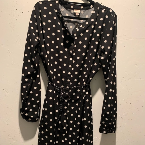 Merona Long Sleeve Polka Dot Pocket Dress - Picture 4 of 5